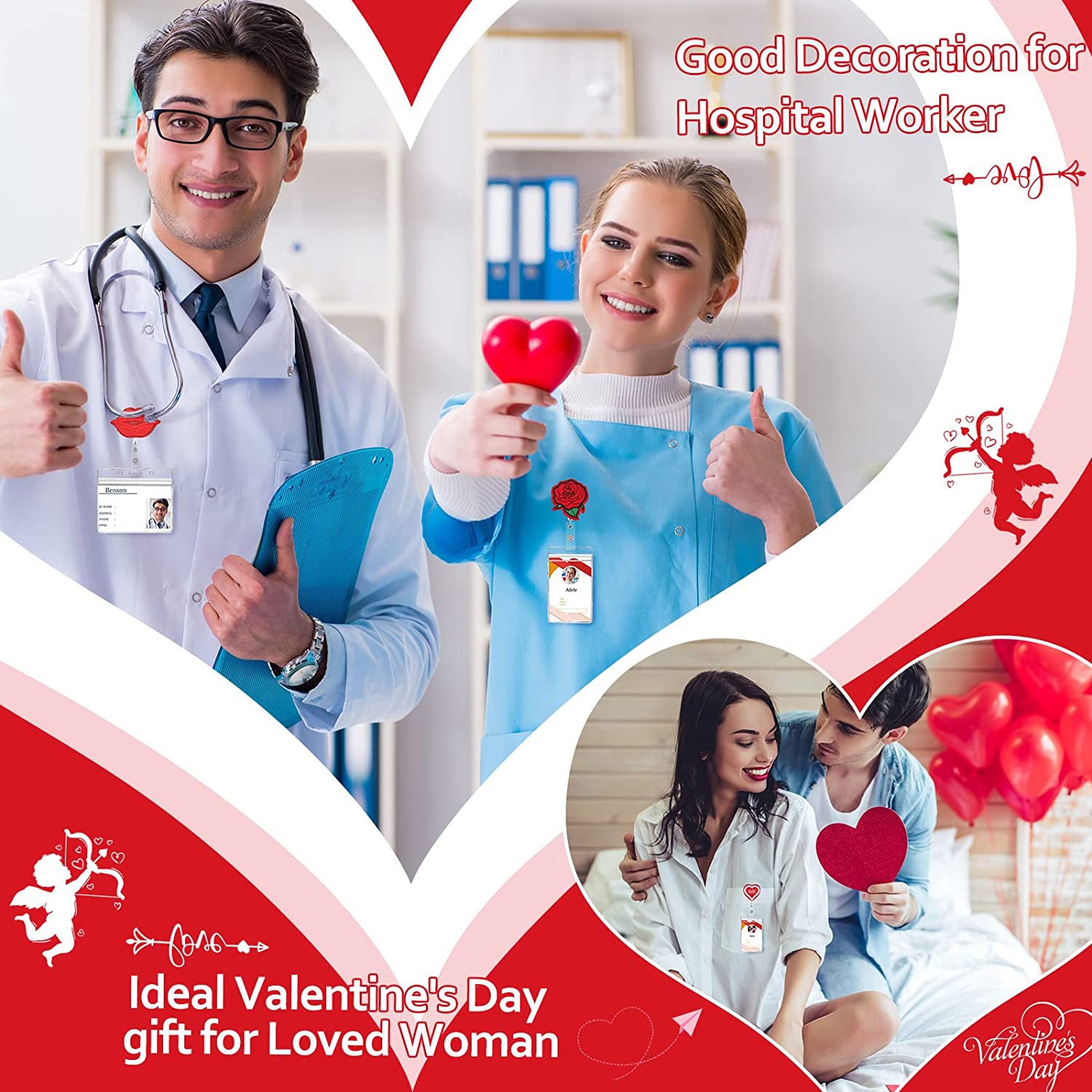 Wholesale Clover Rose Easter Rabbit Love Felt Fabric Badge Scroll Retractable ABS Keychain